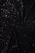 Load image into Gallery viewer, Black Velvet Sequin Fabric, Stretch Velvet Fabric by the Yard, Festival Wear, Dance Fabric, Luxury 2 Way Stretch Velvet Fashion Fabric
