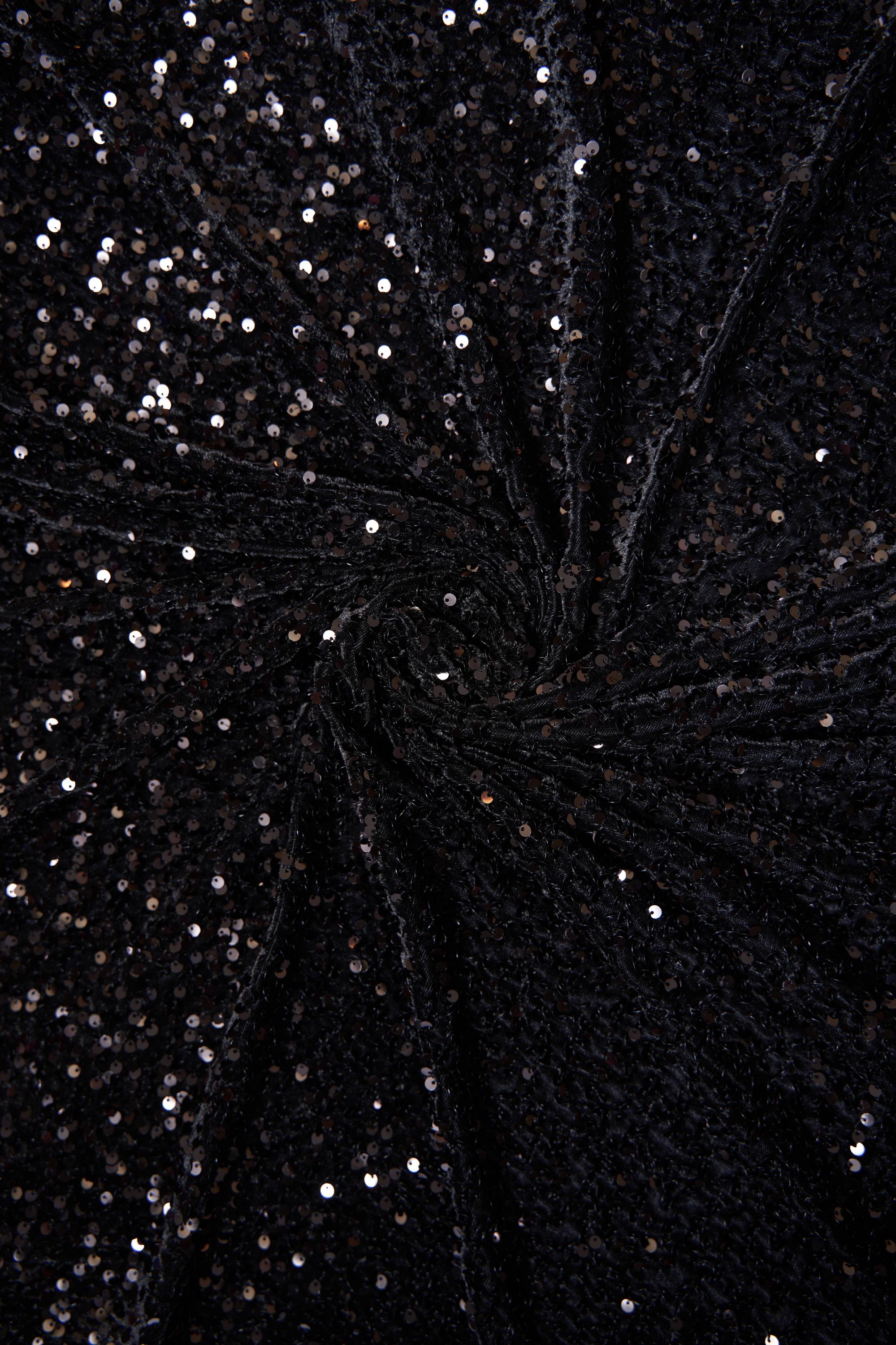 Black Velvet Sequin Fabric, Stretch Velvet Fabric by the Yard, Festival Wear, Dance Fabric, Luxury 2 Way Stretch Velvet Fashion Fabric