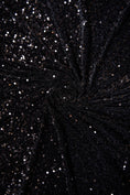 Load image into Gallery viewer, Black Velvet Sequin Fabric, Stretch Velvet Fabric by the Yard, Festival Wear, Dance Fabric, Luxury 2 Way Stretch Velvet Fashion Fabric
