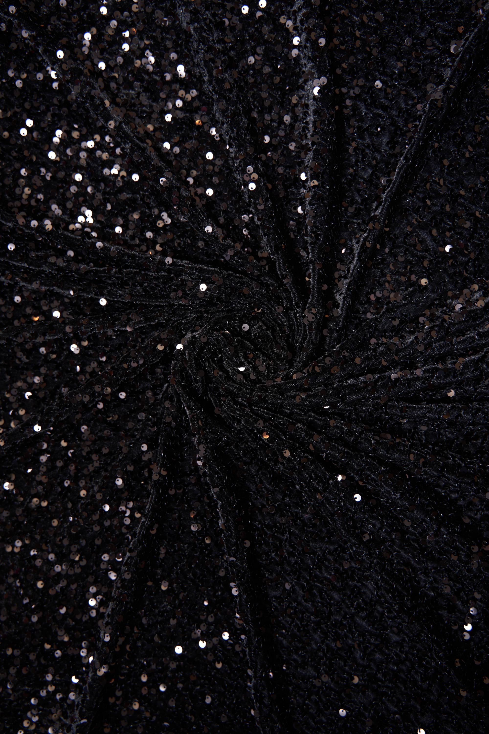 Black Velvet Sequin Fabric, Stretch Velvet Fabric by the Yard, Festival Wear, Dance Fabric, Luxury 2 Way Stretch Velvet Fashion Fabric