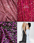 Load image into Gallery viewer, Velvet Sequin Fabric, Stretch Velvet Fabric by the Yard, Festival Fabric, Luxury 2 Way Stretch Velvet Fashion Fabric
