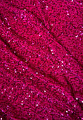 Load image into Gallery viewer, Fuchsia Velvet Fabric, Sequin Fabric, Prom Dress Fabric by the Yard, Festival Wear, Luxury 2 Way Stretch Velvet Wedding Fabric
