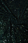 Load image into Gallery viewer, Hunter Green Velvet Sequin Fabric, Stretch Fabric by the Yard, Shiny Sequin Fabric, Modern Designer Fabric, Fashion Fabric
