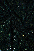 Load image into Gallery viewer, Hunter Green Velvet Sequin Fabric, Stretch Fabric by the Yard, Shiny Sequin Fabric, Modern Designer Fabric, Fashion Fabric

