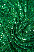 Load image into Gallery viewer, Kelly Green Sequins Velvet Fabric, Stretch Velvet Fashion Fabric, Fabric by the Yard, Shiny Sequin Fabric, Luxury Fabric
