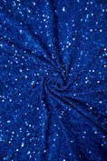 Load image into Gallery viewer, Royal Blue Sequin Velvet Fabric, Blue Iridescent Fabric by the Yard, Luxury Velvet Fabric, Modern Next Style Fabric
