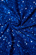 Load image into Gallery viewer, Royal Blue Sequin Velvet Fabric, Blue Iridescent Fabric by the Yard, Luxury Velvet Fabric, Modern Next Style Fabric
