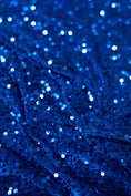 Load image into Gallery viewer, Royal Blue Sequin Velvet Fabric, Blue Iridescent Fabric by the Yard, Luxury Velvet Fabric, Modern Next Style Fabric
