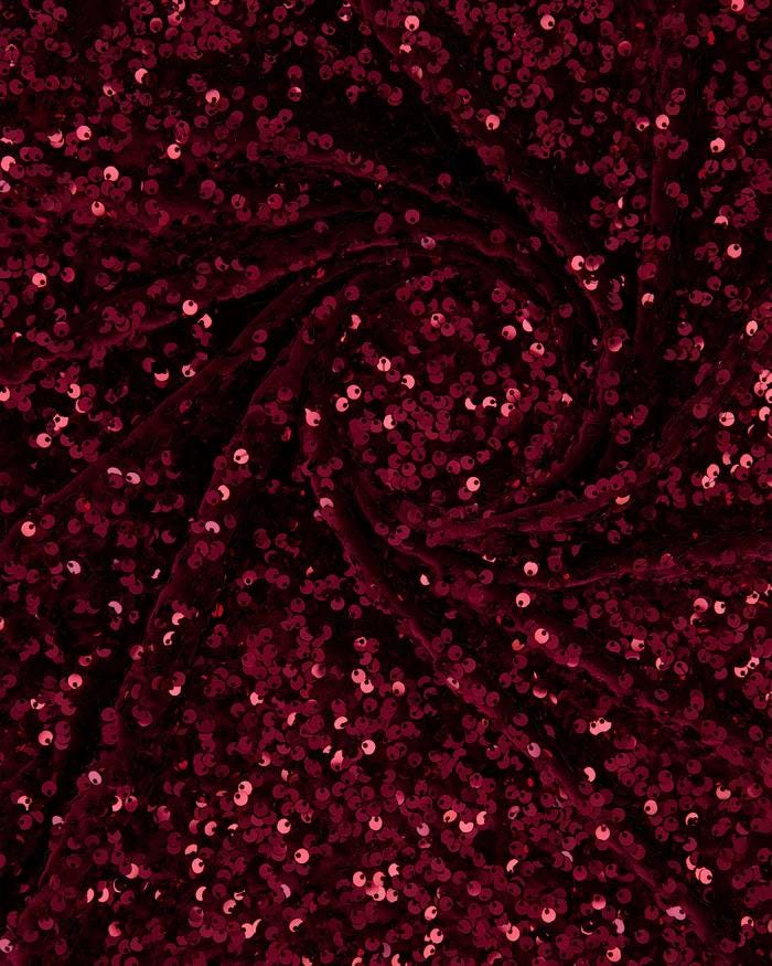 Wine Velvet Sequins Fabric, Shiny Velvet Fabric by the Yard, Luxury Wedding Fabric, Modern Designer Fabric, Fashion Fabric