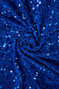 Load image into Gallery viewer, Royal Blue Sequin Velvet Fabric, Blue Iridescent Fabric by the Yard, Luxury Velvet Fabric, Modern Next Style Fabric
