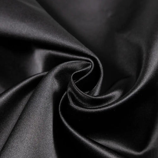 Black Satin Fabric, Luxury Satin Fabric, Fabric by The Yard, Black Shiny Fabric, Silk Fabric By the Yard, Fabric for Dress