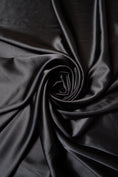 Load image into Gallery viewer, Black Satin Fabric, Luxury Satin Fabric, Fabric by The Yard, Black Shiny Fabric, Silk Fabric By the Yard, Fabric for Dress
