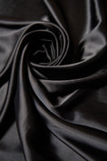 Load image into Gallery viewer, Black Satin Fabric, Luxury Satin Fabric, Fabric by The Yard, Black Shiny Fabric, Silk Fabric By the Yard, Fabric for Dress
