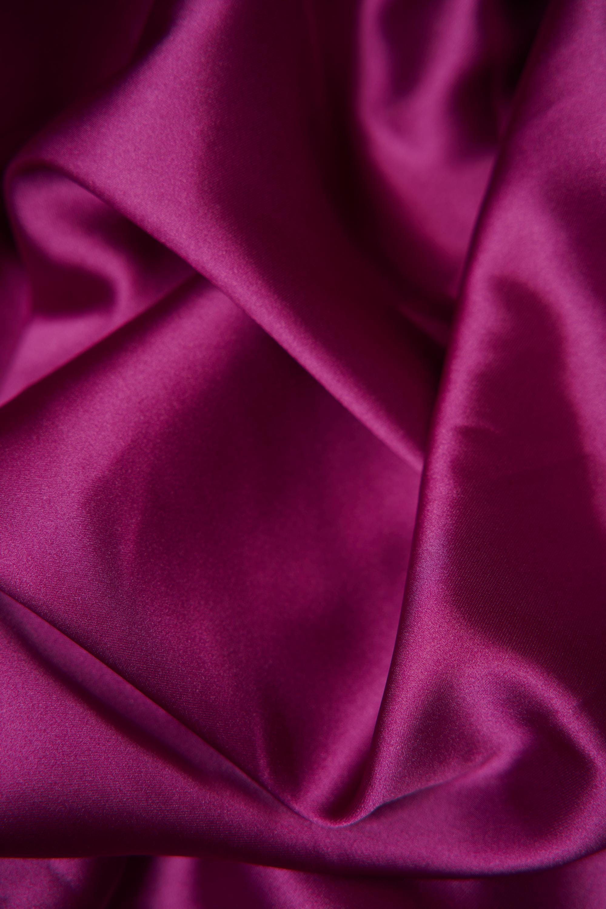 Magenta Shiny Stretch Fabric, Fabric by the Yard, Luxury Satin Fabric, Dress Sewing Fabric, Silk Wedding Fabric, Apparel Fabric