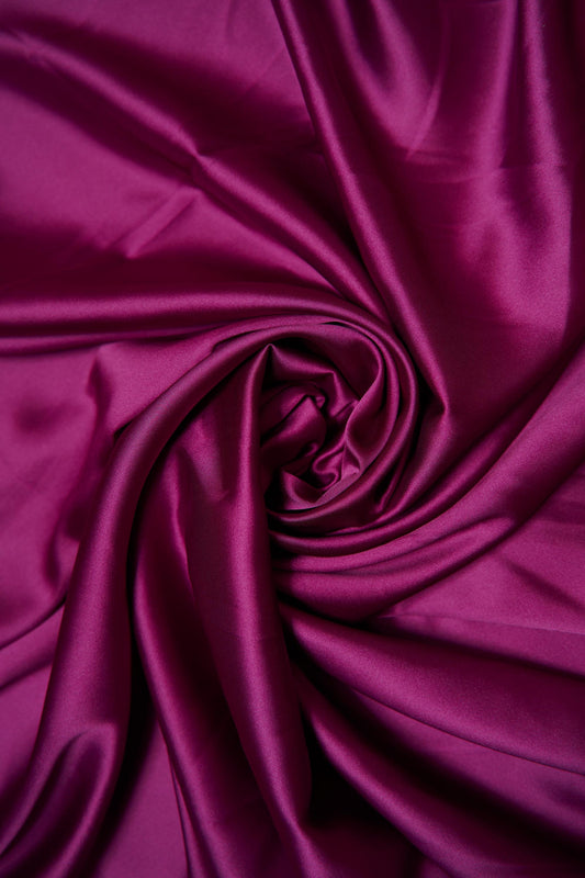 Magenta Shiny Stretch Fabric, Fabric by the Yard, Luxury Satin Fabric, Dress Sewing Fabric, Silk Wedding Fabric, Apparel Fabric