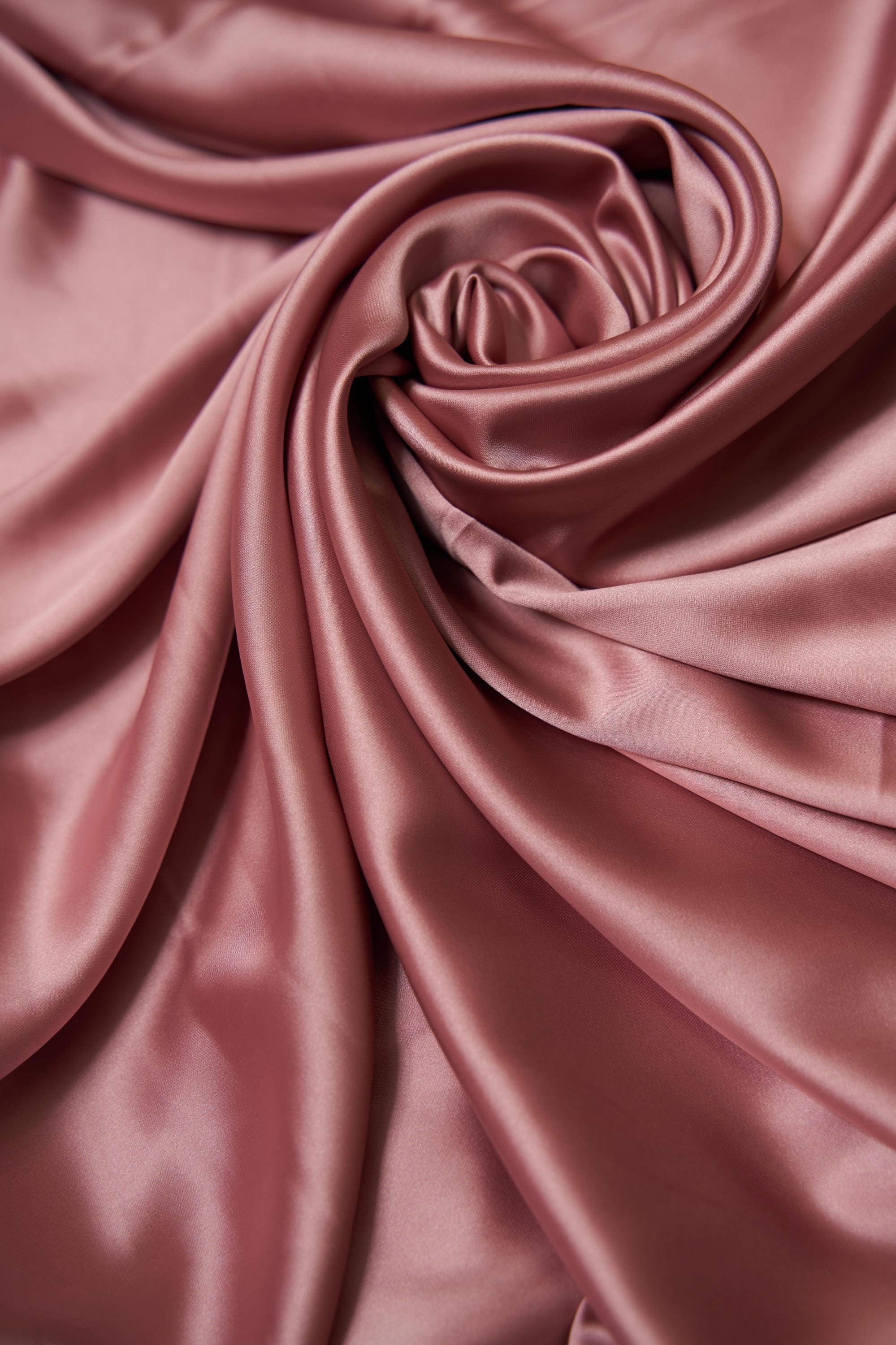 Mauve Satin Fabric, Shiny Stretch Fabric by the Yard, Lightweight Sewing Fabric, Silk Wedding Fabric, Apparel Fabric