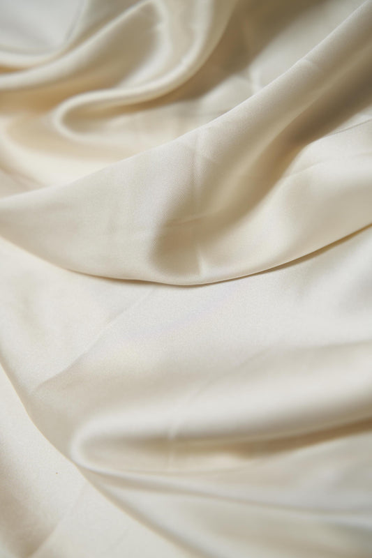 Oat Silk Fabric, Luxury Satin Fabric, Shiny Stretch Fabric by the Yard, Lightweight Sewing Fabric, Fabric for Dress