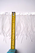 Load image into Gallery viewer, White Ostrich Feather Trim, Fringe with Satin Ribbon, Feather Trimming By The Yard, Ostrich Hair Trim, Feather Decoration
