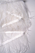 Load image into Gallery viewer, White Ostrich Feather Trim, Fringe with Satin Ribbon, Feather Trimming By The Yard, Ostrich Hair Trim, Feather Decoration

