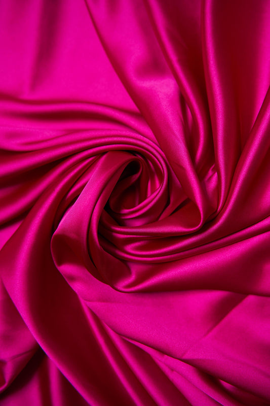 Fuchsia Fabric, Stretch Fabric by the Yard, Luxury Satin Fabric, Quality Sewing Fabric, Casual and Festival Wear, Fabric for Dress