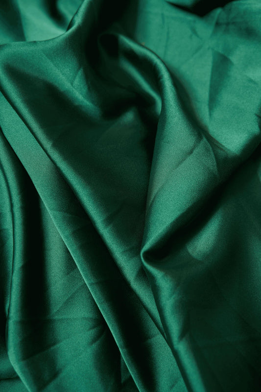 Hunter Fabric, Fabric by the Yard, Luxury Satin Fabric, Hunter Green Sewing Fabric, Stretch Fabric by the Yard, Apparel Fabric