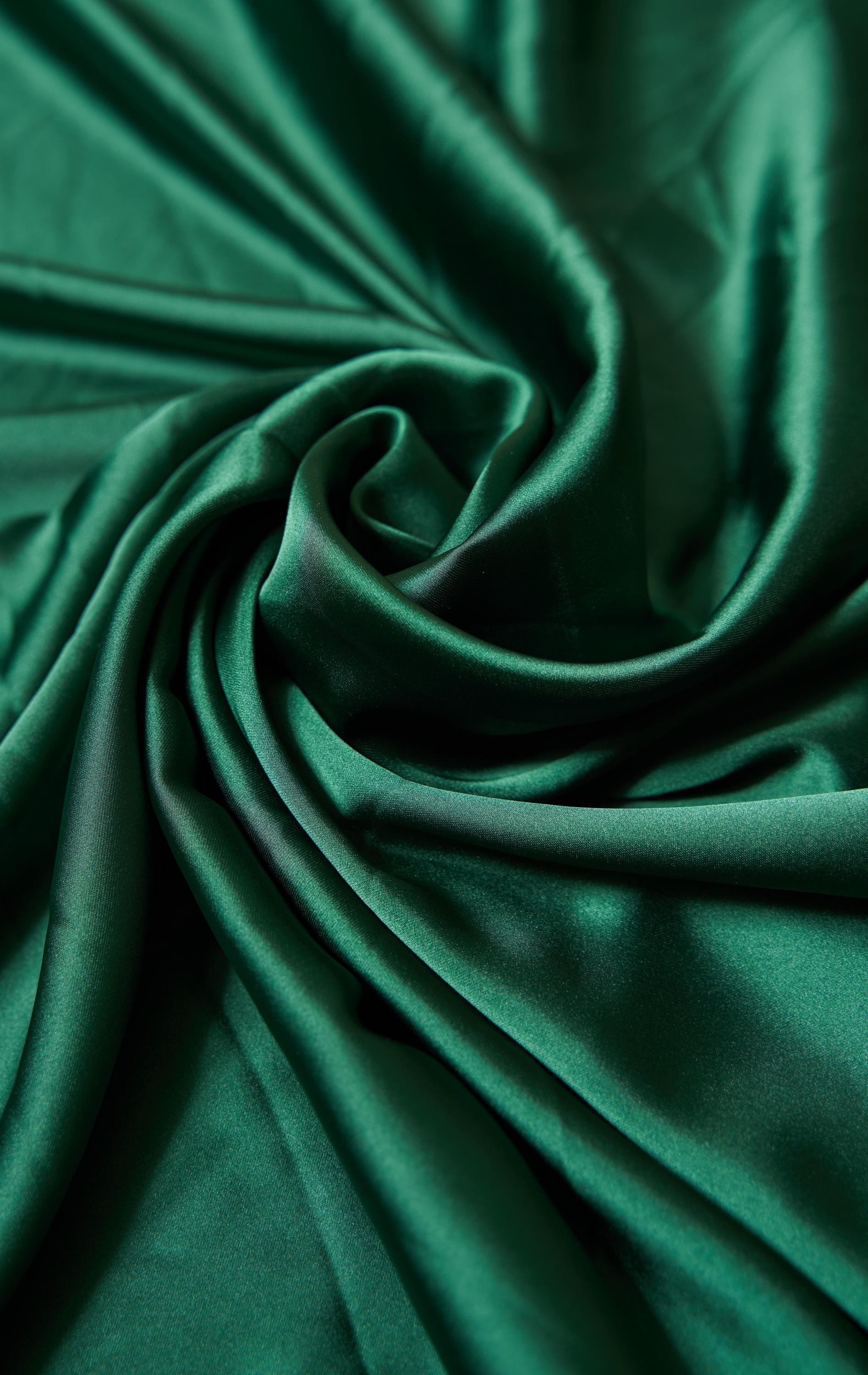 Hunter Fabric, Fabric by the Yard, Luxury Satin Fabric, Hunter Green Sewing Fabric, Stretch Fabric by the Yard, Apparel Fabric