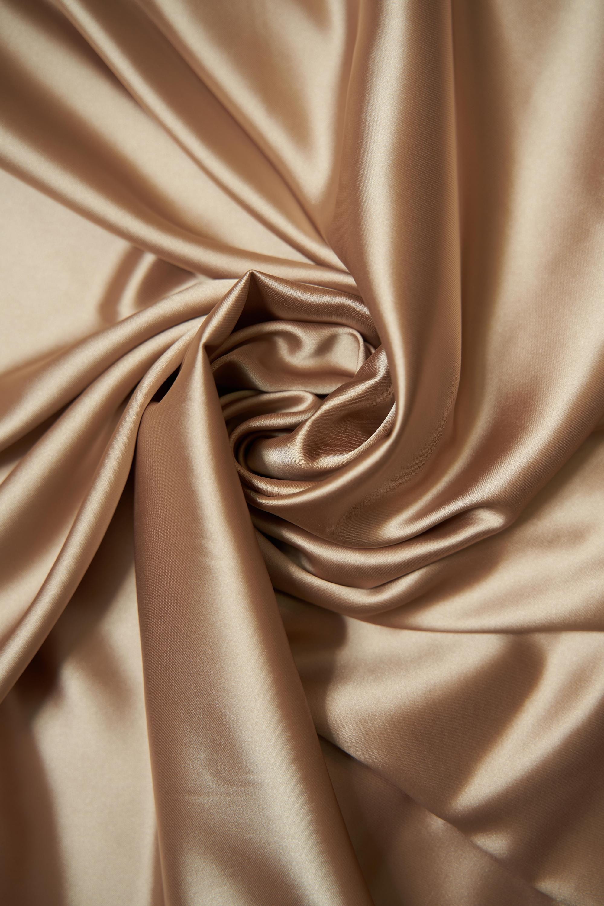 Khaki Fabric by the Yard, Khaki Satin Fabric, Sewing Fabric, Stretch Fabric by the Yard, Casual and Festival Apparel Fabric