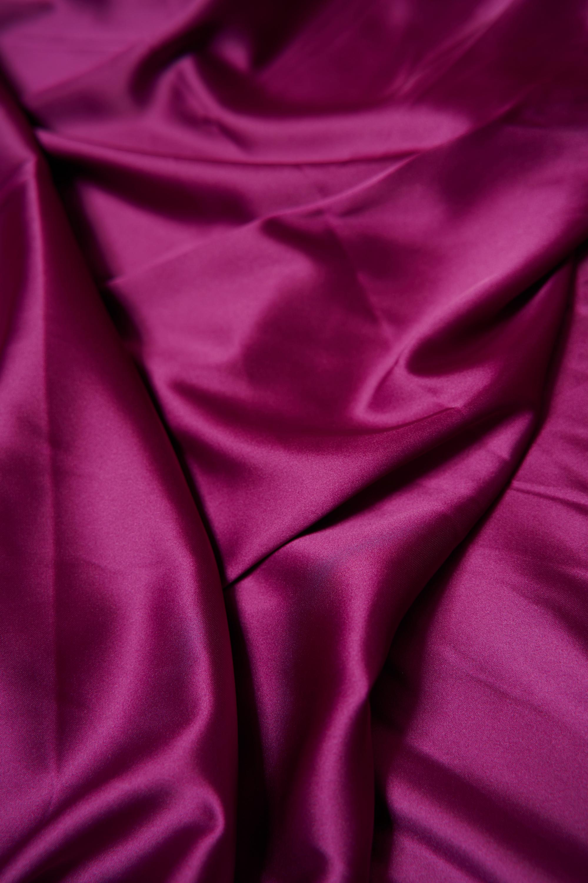 Magenta Shiny Stretch Fabric, Fabric by the Yard, Luxury Satin Fabric, Dress Sewing Fabric, Silk Wedding Fabric, Apparel Fabric