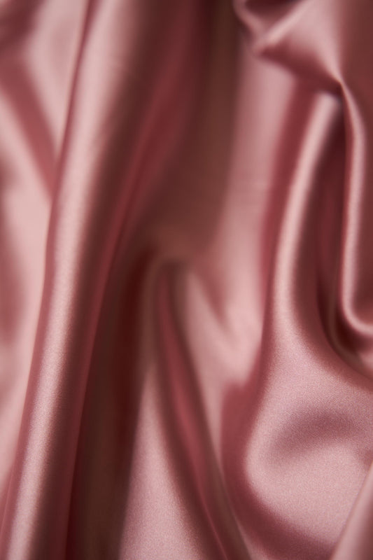 Mauve Satin Fabric, Shiny Stretch Fabric by the Yard, Lightweight Sewing Fabric, Silk Wedding Fabric, Apparel Fabric