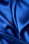 Load image into Gallery viewer, Royal Blue Fabric, Satin Fabric by the Yard, Luxury Shiny Stretch Fabric, Fashion Fabric, Sewing Fabric for Dress
