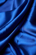 Load image into Gallery viewer, Royal Blue Fabric, Satin Fabric by the Yard, Luxury Shiny Stretch Fabric, Fashion Fabric, Sewing Fabric for Dress
